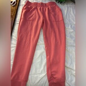 Coral Pink Jogger Style Sweatpants Size Large